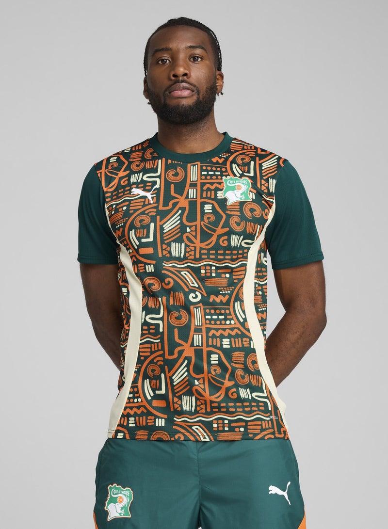 PUMA Côte d'Ivoire 2025 Pre-match Mens Green Jersey Top - Image 1